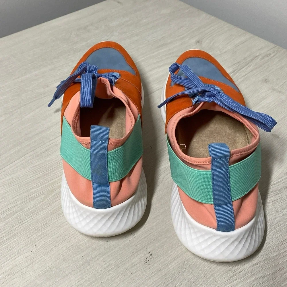 Vaneli Sport Womens Color Block Shikira Sneakers Orange Blue Peach 9N Athleisure